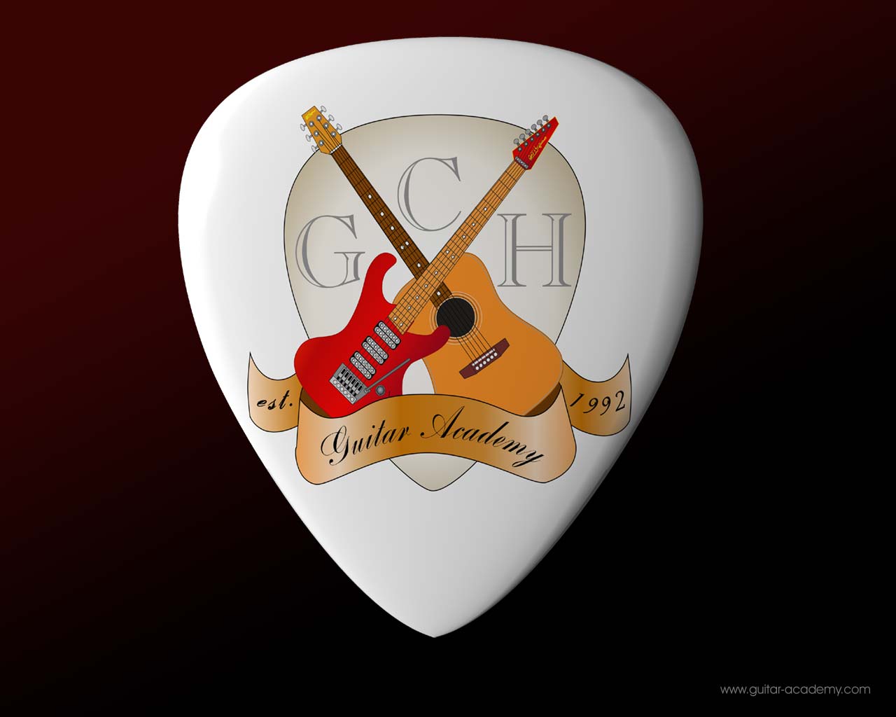 Guitar wallpaper, GCH Guitar Academy 3D logo