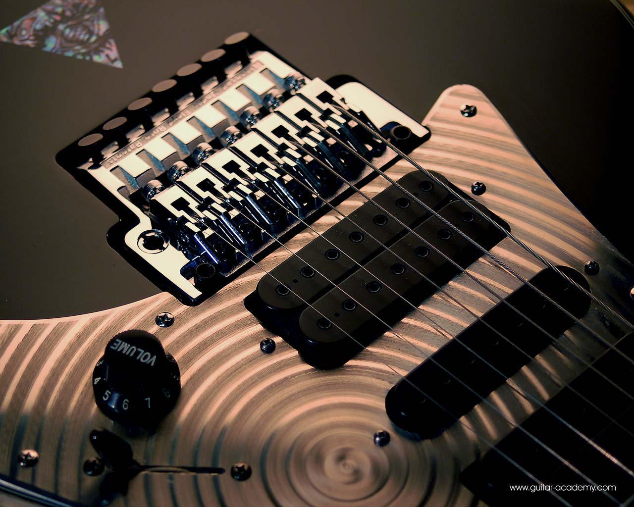 Guitar wallpaper, Ibanez Universe 7 string guitar with spiral scratch plate