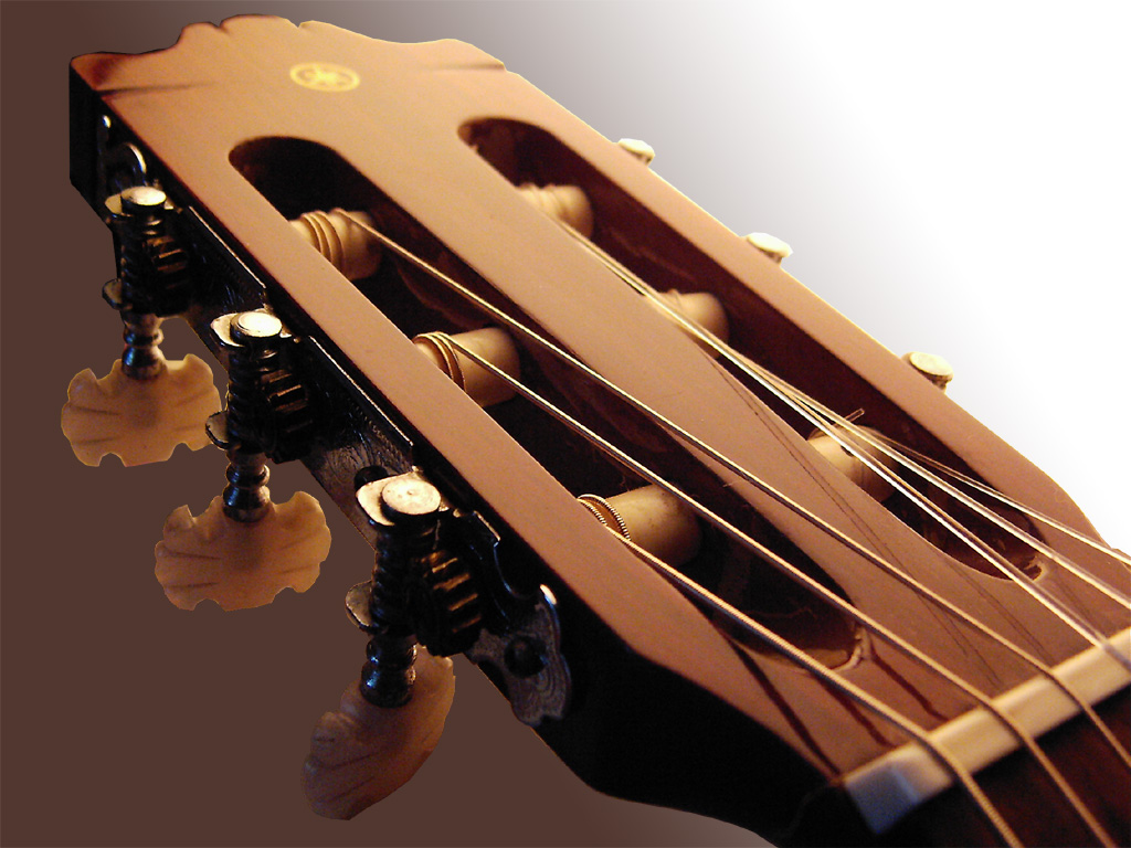 Guitar wallpaper, acoustic guitar headstock and tuners